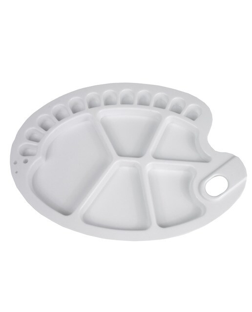 Imagem 0 de Paleta Oval De Plástico com 17 Poços 34X25 cm Branco