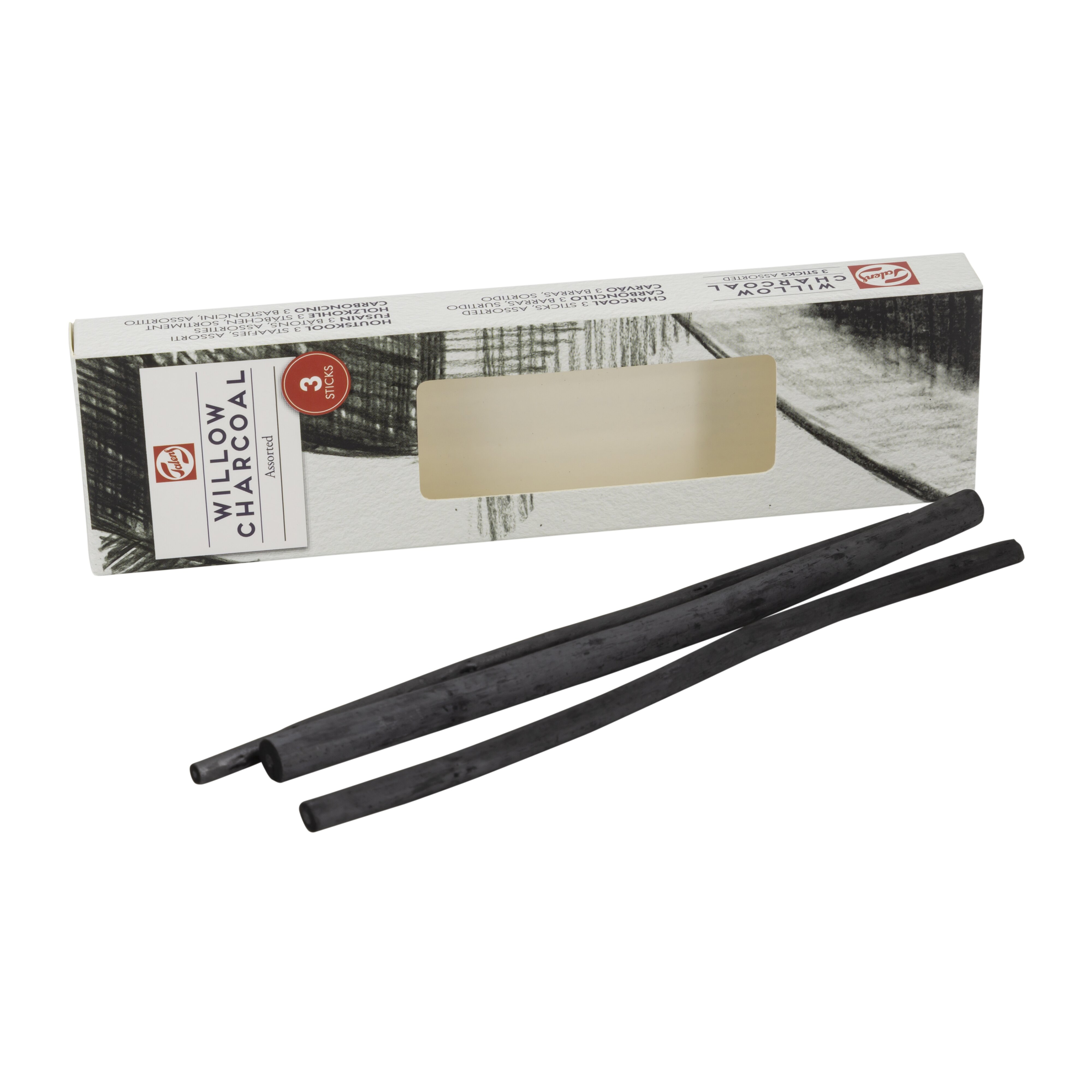 Conjunto de 3 Carvões Talens Sortidos Preto-2