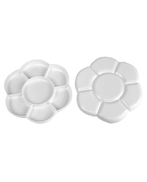 Paleta Plástica Dupla na Forma de Flor com Quatorze Vasilhas - Branco 1