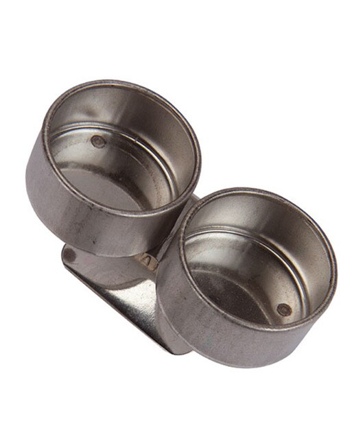 Tinteiro duplo de Metal Prateado 1