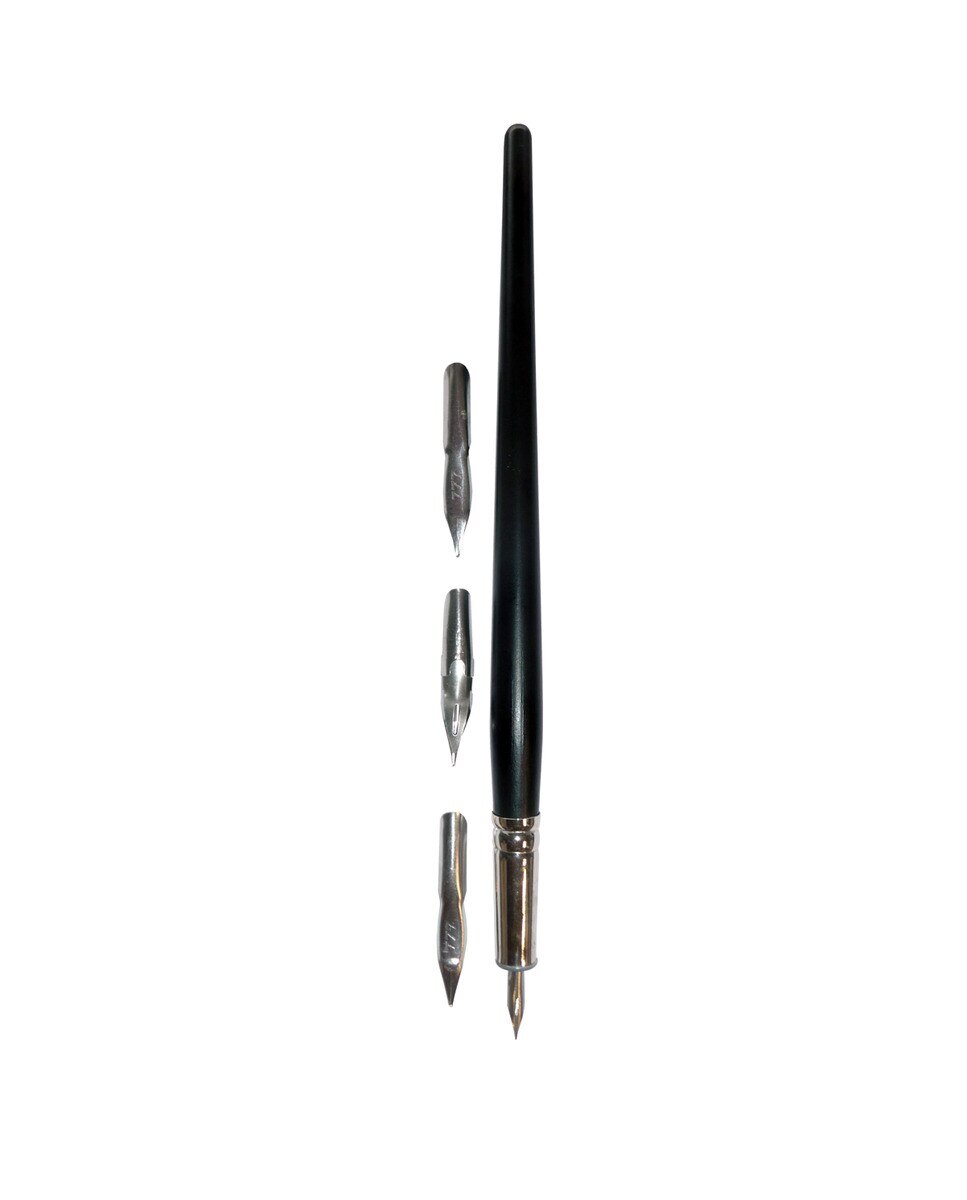 Cabo e Quatro Aparos para Caligrafia Talens Pretos Preto-1