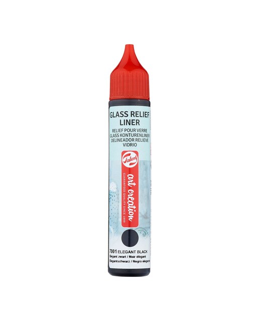 Tubo de Tinta Delineador de Relevo para Vidro de 28 ml - Preto Preto-1