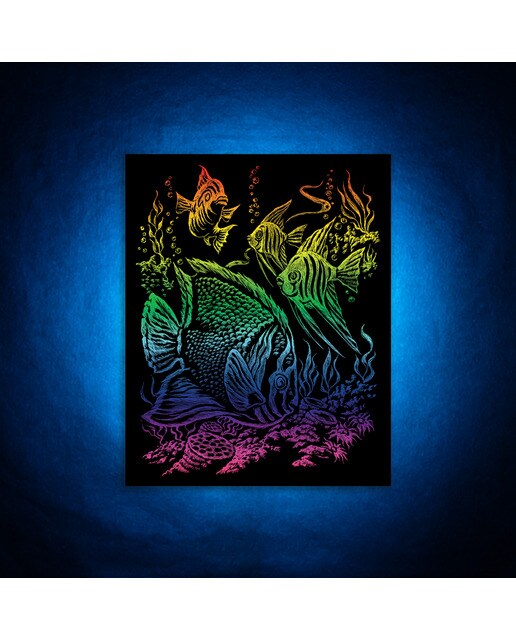 Folhas pretas, Engraving Art Arcoiris desenhos tropicais Royal & Langnickel 4
