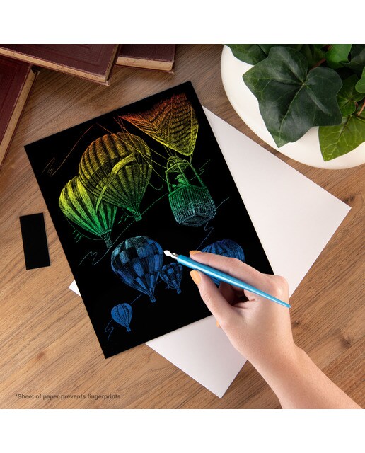 Folhas pretas Engraving Art Arcoiris desenhos Globos aeroestáticos Royal & Langnickel 3