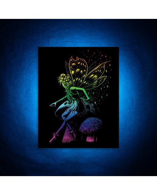 Folha preta Engraving Art Arcoiris desenho princesa fada Royal & Langnickel 4