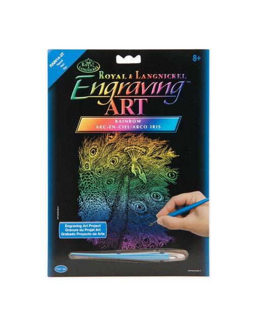 Imagen 0 de Lámina grabado Engraving Art Arcoiris dibujo Peacock Royal & Langnickel