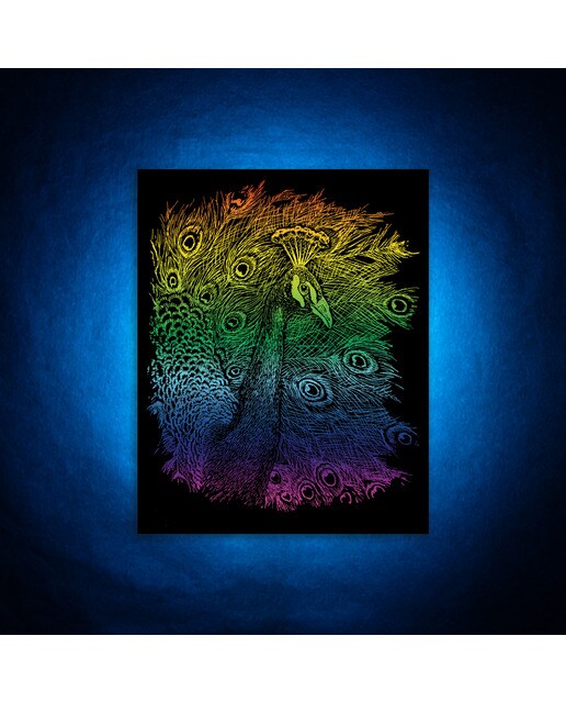 Lámina grabado Engraving Art Arcoiris dibujo Peacock Royal & Langnickel 4