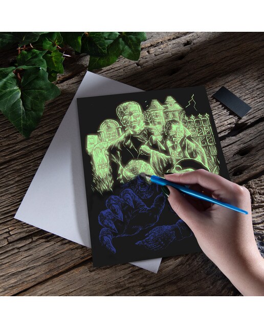 Lámina grabado Engraving Art brillo en la oscuridad dibujo Monsters Royal & Langnickel 3