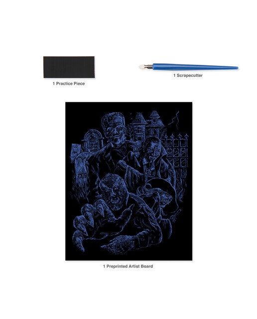 Lámina grabado Engraving Art brillo en la oscuridad dibujo Monsters Royal & Langnickel 5