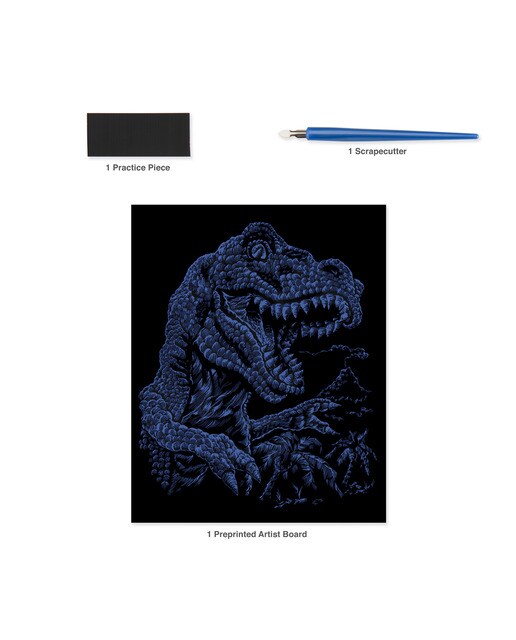 Folha preta Engraving Art desenho brilho no escura Tyrannosaurus Rex Royal & Langnickel 5
