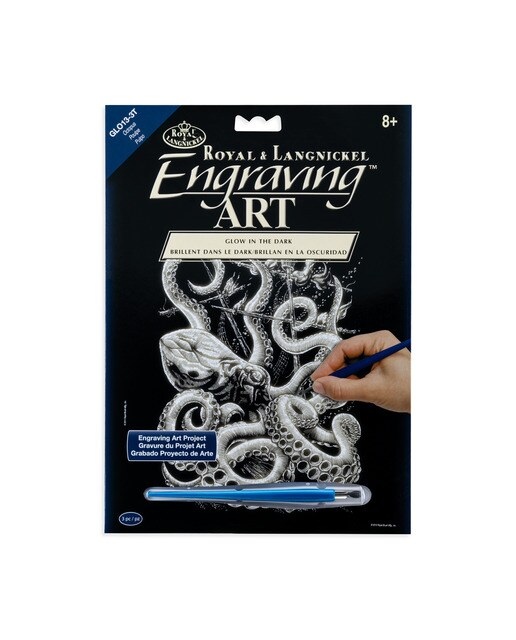 Imagem 0 de Folha preta Engraving Art brillo desenho brilha no escuro Octopus Royal & Langnickel
