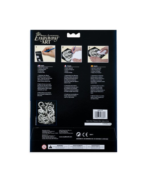 Lámina grabado Engraving Art brillo en la oscuridad dibujo Octopus Royal & Langnickel 2