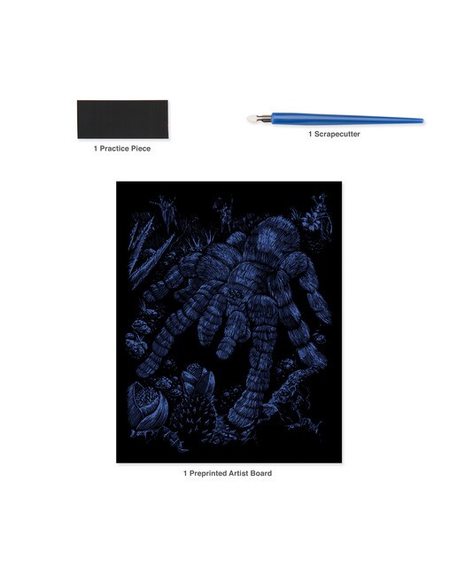 Lámina grabado Engraving Art brillo en la oscuridad dibujo Tarantula Royal & Langnickel 5