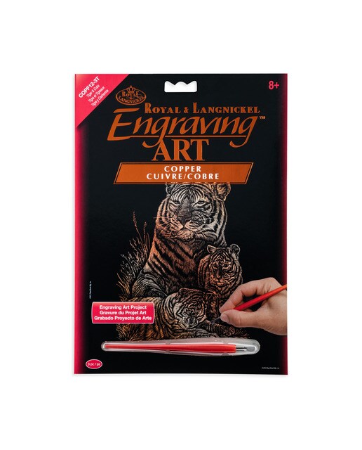 Imagem 0 de Folha preta Engraving Art Cobre desenho Tigre com cachorros Royal & Langnickel