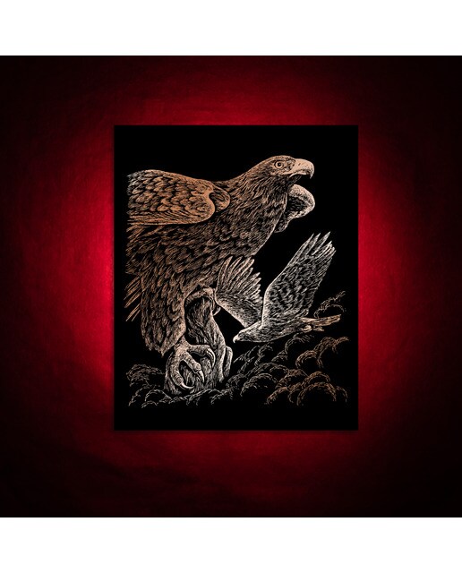 Lámina grabado Engraving Art Cobre dibujo Halcones Royal & Langnickel Cobre-4