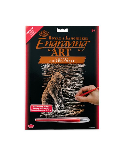 Lámina grabado Engraving Art Cobre dibujo Osos pardos Royal & Langnickel Cobre-1