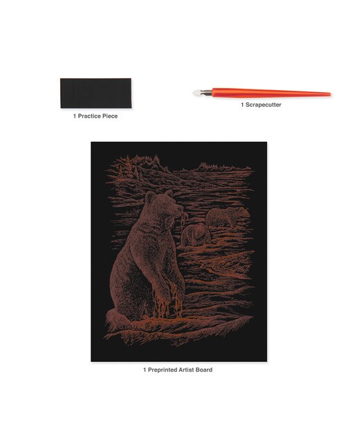 Lámina grabado Engraving Art Cobre dibujo Osos pardos Royal & Langnickel Cobre-5