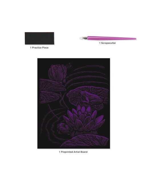 Lámina grabado Engraving Art Holografico dibujo Estanque ranas Royal & Langnickel 5