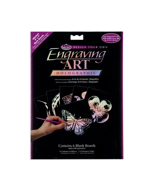 Imagen 0 de Lámina grabado Engraving Art Mini Holografico Mariposas Royal & Langnickel