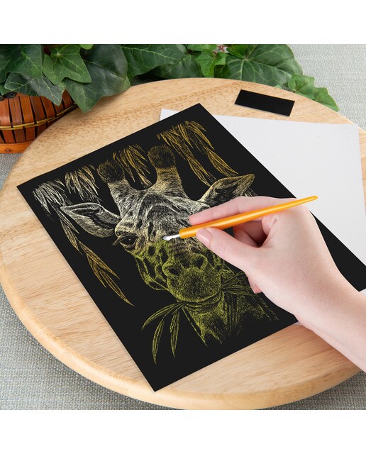 Lámina grabado Engraving Art oro dibujo Jirafa Royal & Langnickel Oro-3