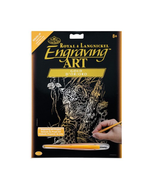 Imagem 0 de Folhas pretas Engraving Art desenho a dourado Leopardo numa árvore Royal & Langnickel