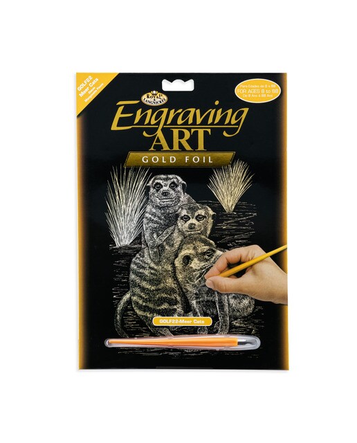 Imagen 0 de Lámina grabado Engraving Art oro dibujo Suricatos Royal & Langnickel