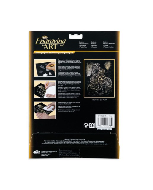 Lámina grabado Engraving Art oro dibujo Suricatos Royal & Langnickel Oro-2
