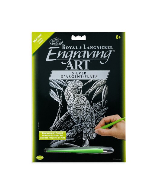 Imagen 0 de Lámina grabado Engraving Art plata dibujo Cacatúa Royal & Langnickel