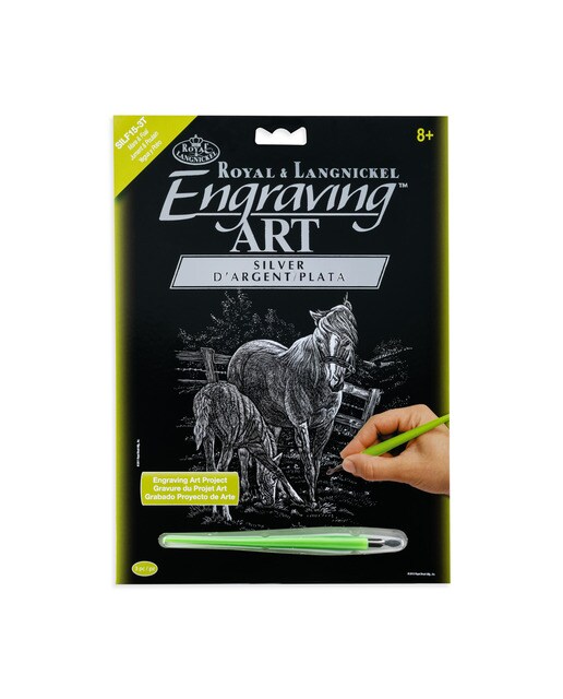 Imagen 0 de Lámina grabado Engraving Art plata dibujo Yegua y portro Royal & Langnickel