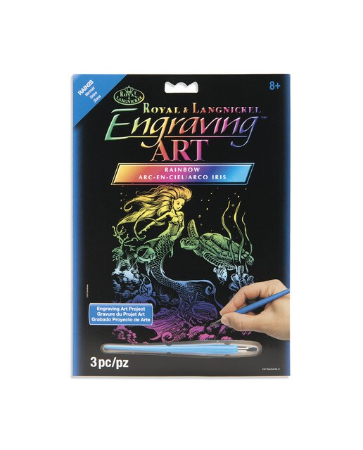 Engraving art RAIN28 desenho sereia Royal Langnickel cor do arco-íris 1