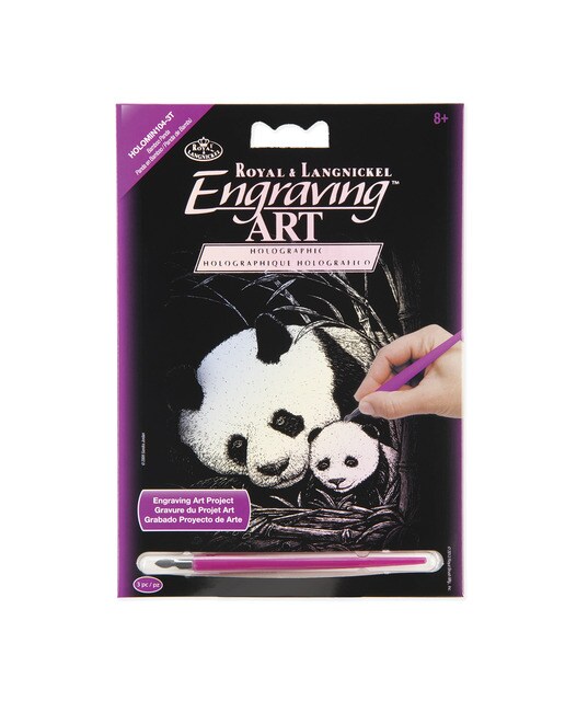 Engraving art RAIN28 mini panda urso marca Royal Langnickel cor holográfica 1