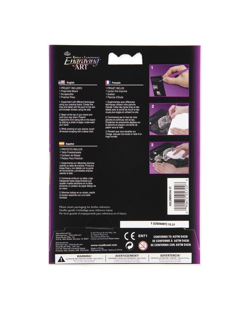 Engraving art RAIN28 mini panda urso marca Royal Langnickel cor holográfica 2