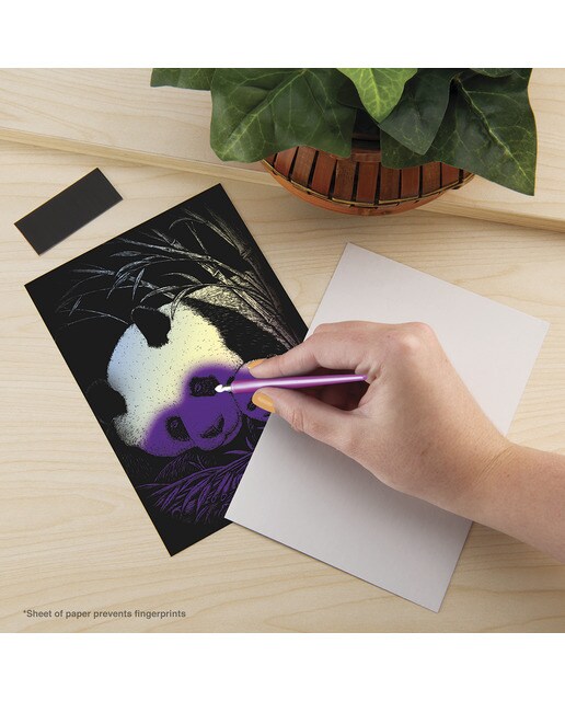 Engraving art RAIN28 mini panda urso marca Royal Langnickel cor holográfica 3