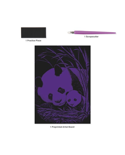 Engraving art RAIN28 mini panda urso marca Royal Langnickel cor holográfica 4