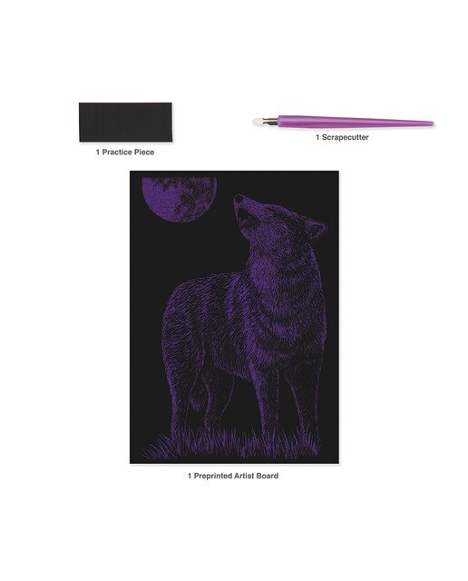 Engraving art HOLOMIN-106 lobo solitário Royal Langnickel cor holográfica 4