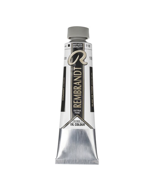 Tubo de Tinta de Óleo em Óleo de Linhaça, 40 ml - Branco Titânio Branco-1