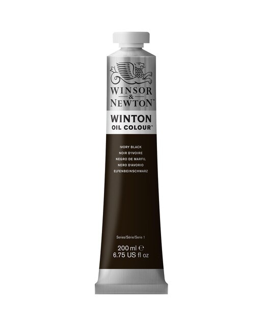 Imagem 0 de Tubo de Tinta a Óleo Winton Winsor & Newton 200 ml *Preto de Marfim
