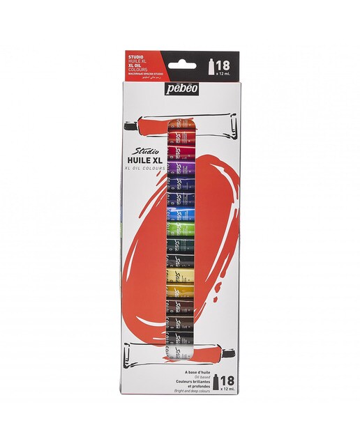 Estojo de cores finas de Oleo XL 18 tubos Pebeo 1