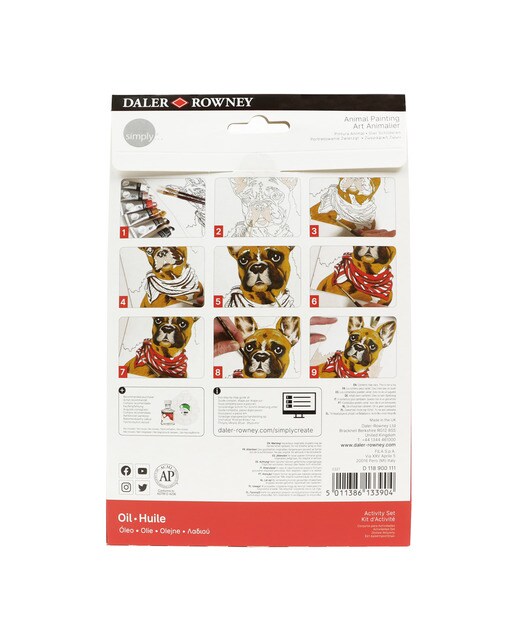 Conjunto de atividades óleo temática animais Simply Daler-Rowney Multicolor-4