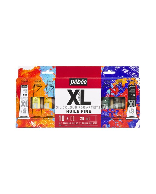 Imagen 0 de Pack Oleo XL 10 tubos 20ml surtidos con brocha Pebeo