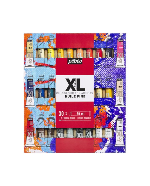 Imagen 0 de Pack Oleo XL 30 tubos 20ml surtidos con brocha Pebeo