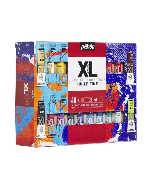 Pack Oleo XL 40 tubos 20ml surtidos con brocha Pebeo 4