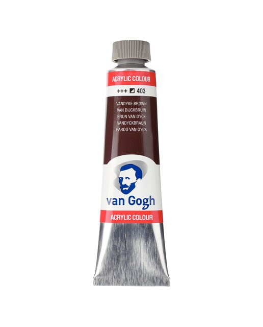 Tubo de Tinta Acrílico, 40 ml - Pardo Van Dyck 1