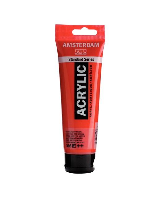 Tubo de Tinta Acrílica, 120 ml - Vermelho Naftol Médio Vermelho-1