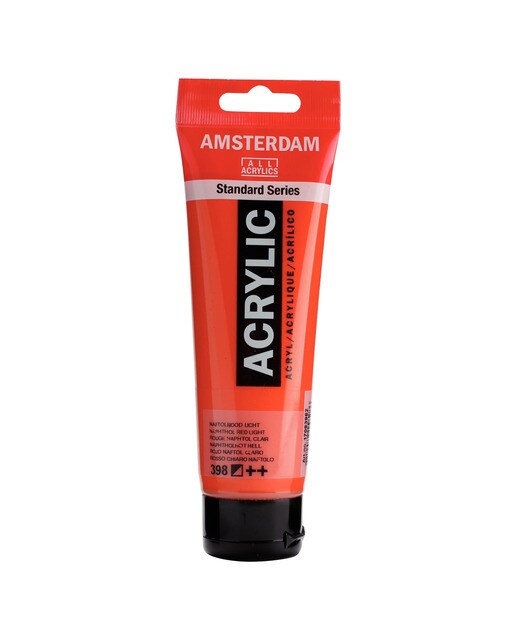 Tubo de Tinta Acrílica, 120 ml - Vermelho Naftol Claro Vermelho-1