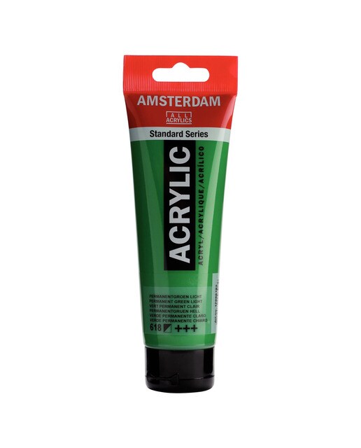 Tubo de Tinta Acrílica, 120 ml - Verde Permanente Claro Verde-1