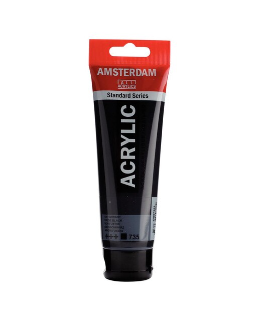 Imagem 0 de Tubo de tinta acrílica de 120 ml Amsterdam preto óxido opaco.