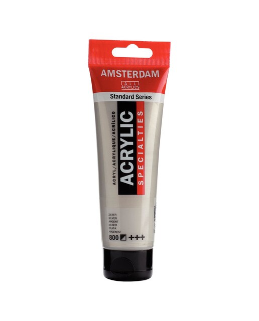 Tubo de Tinta Acrílica, 120 ml - Prateado Prata-1