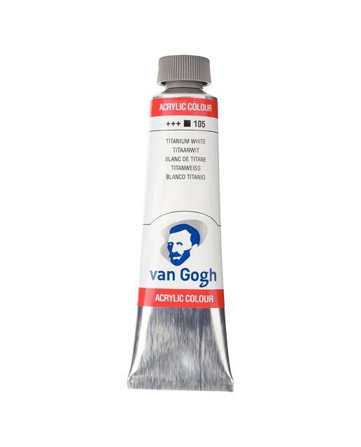 Tubo de Tinta Acrílico, 40 ml - Branco Titânio 1