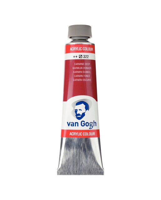 Tubo de Tinta Acrílica, 40 ml - Carmim Escuro 1